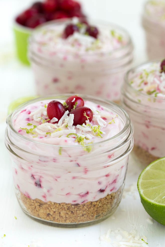 Coconut Lime Cranberry Cheesecake